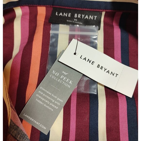 Lane Bryant Classic Long-Sleeve Collar Button-Front No-Peek Girlfriend Shirt NWT - Picture 7 of 10